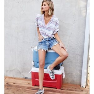 Xirena Avery top peace stripe small